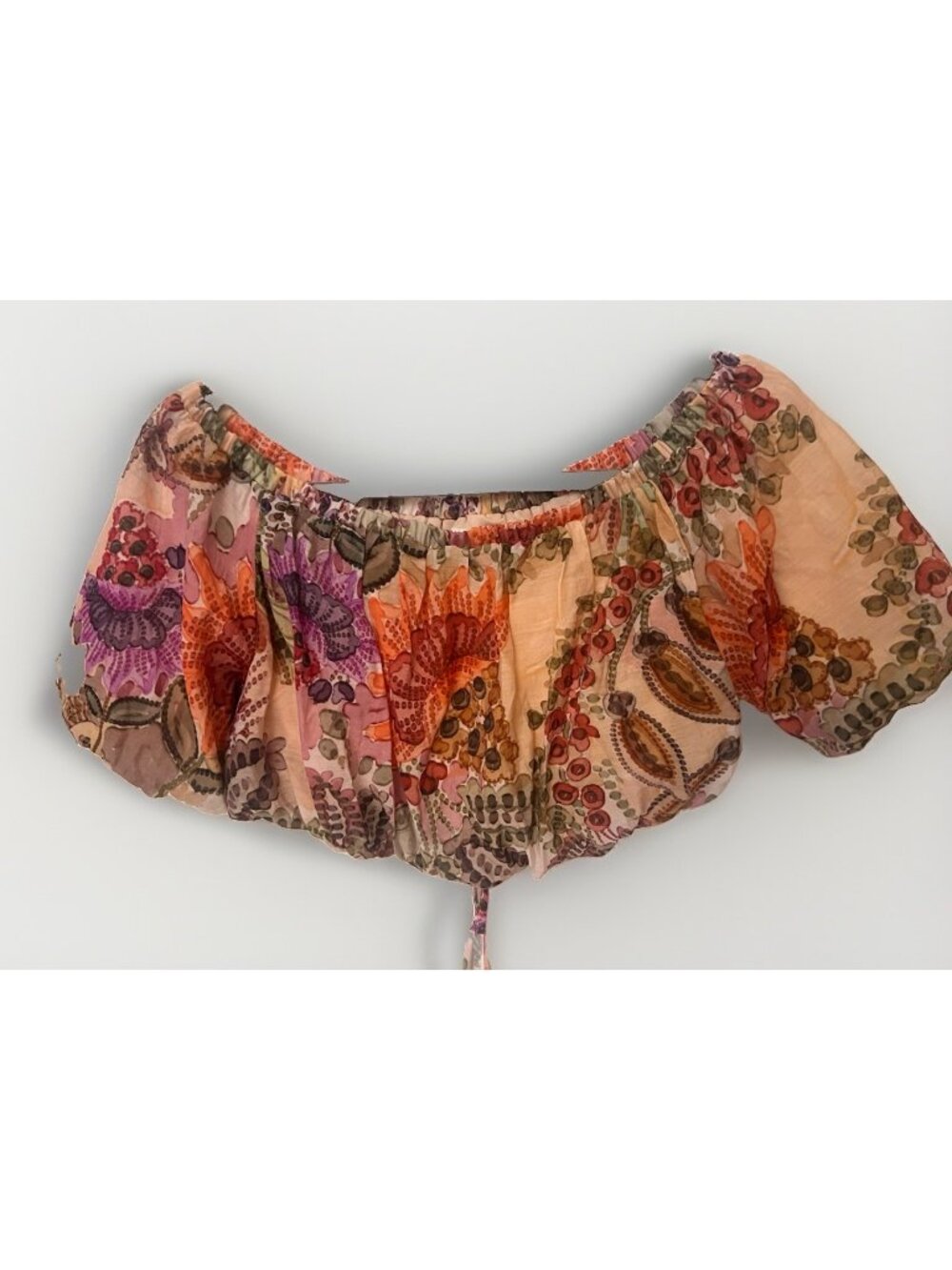 ZARA Floral PRINTED CROP TOP SIZE S Boho Peasant Fairy       X